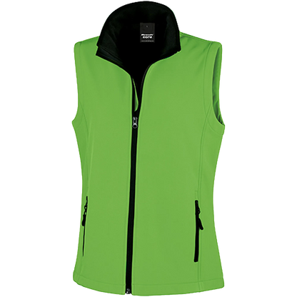 Result Recycled Softshell Weste Damen vivid-green-black Front 