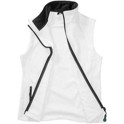 Result Recycled Softshell Weste Damen white-black Front 