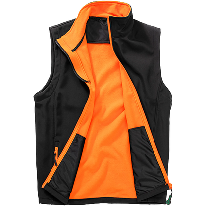 Result Recycled Softshell Weste Herren black-orange Front 