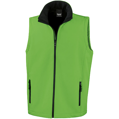 Result Recycled Softshell Weste Herren vivid-green-black Front 
