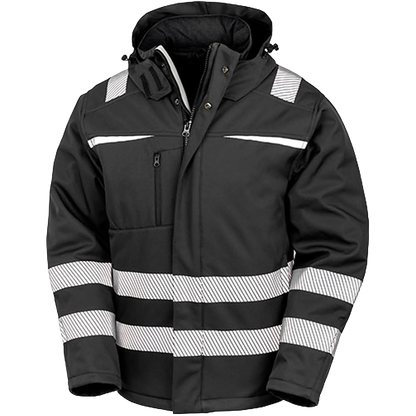 Result SafeGuard Dynamic Softshell Coat Herren Black Front 