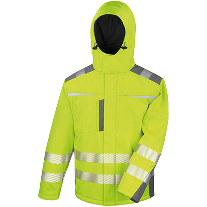 Result SafeGuard Dynamic Softshell Coat Herren Fluorescent Yellow Front 