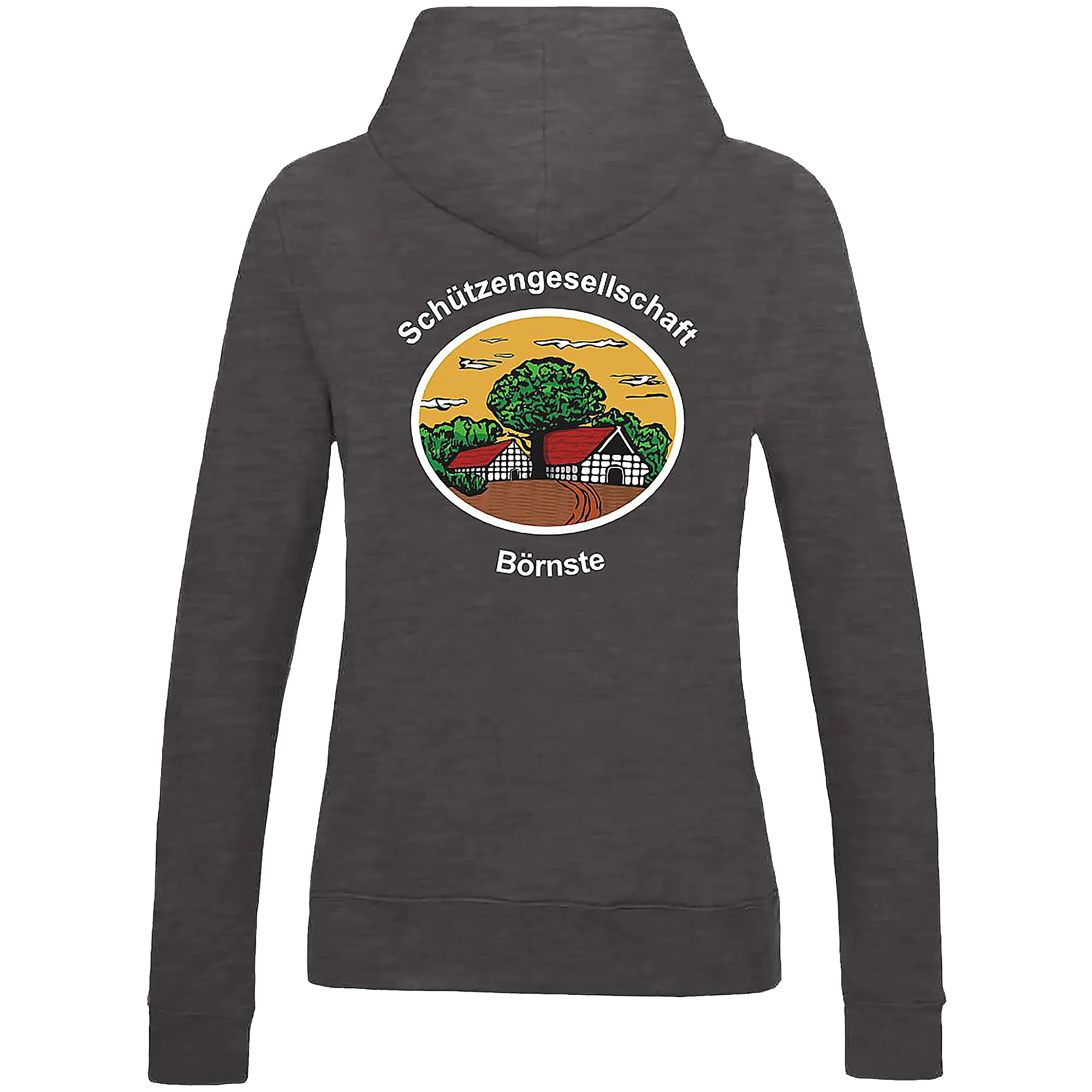 BIGTIME Schützen Börnste | Hoodie Damen grau Rücken #farbe_grau
