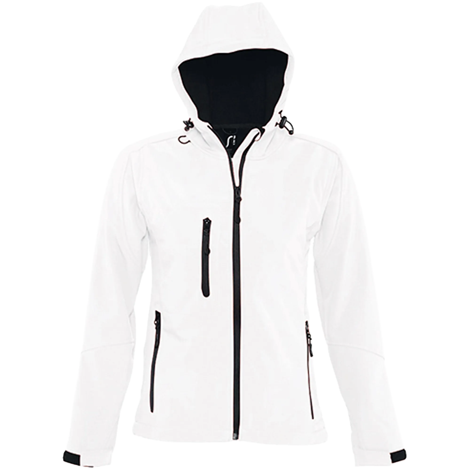 SOL´S Hooded Softshell Jacket Replay Damen White Front 