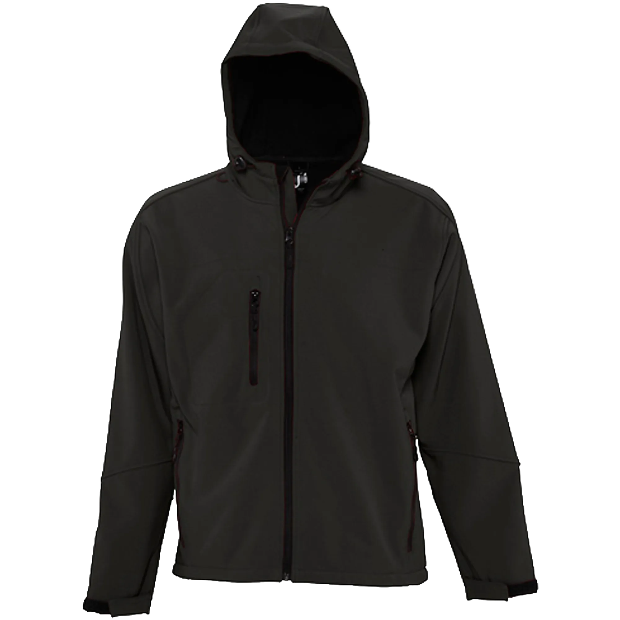 SOL´S Hooded Softshell Jacket Replay Herren Black Front #farbe_black