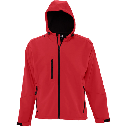 SOL´S Hooded Softshell Jacket Replay Herren Pepper Red Front 