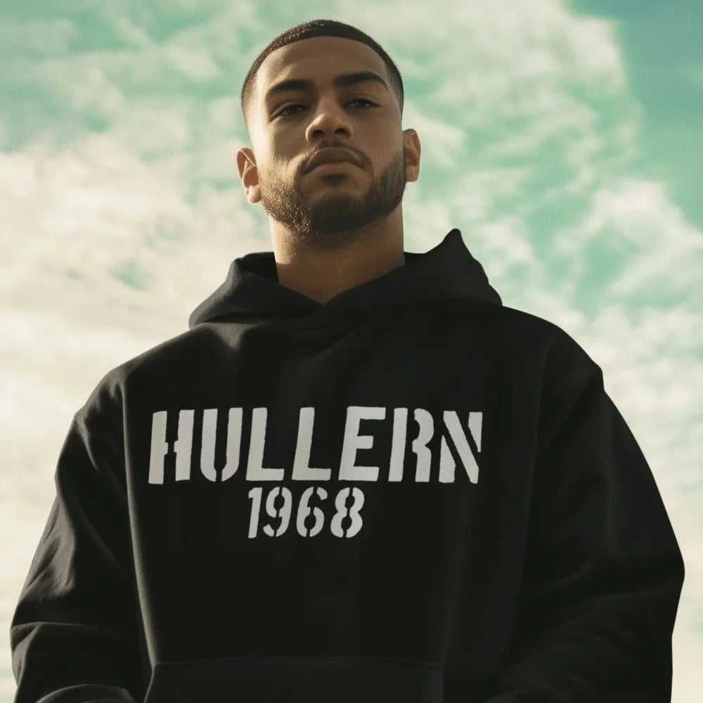 BIGTIME SV HULLERN 1968 | Kapuzenpullover schwarz Front #farbe_schwarz