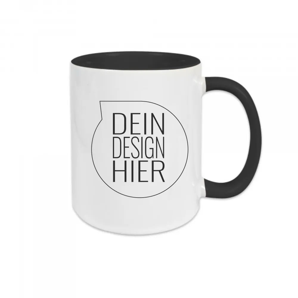 IVM Tasse 2-farbig, Schwarz, Henkel & Innen inkl. individuellem Druck