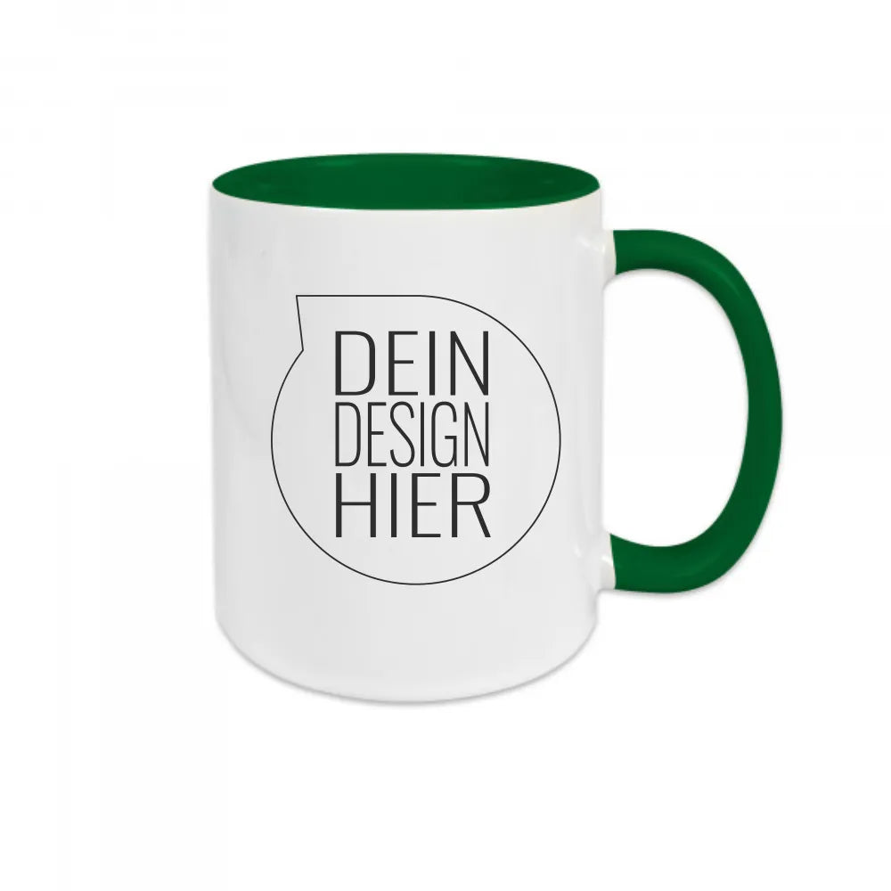 IVM Tasse 2-farbig, Dunkelgrün, Henkel & Innen inkl. individuellem Druck
