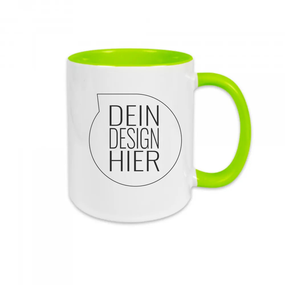IVM Tasse 2-farbig, hellgrün, Henkel & Innen inkl. individuellem Druck