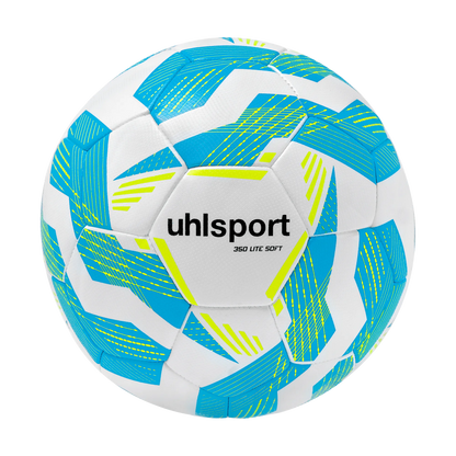 uhlsport Fußball Lite Soft 350 Unisex weiss-eisblau-fluo-gelb Front 