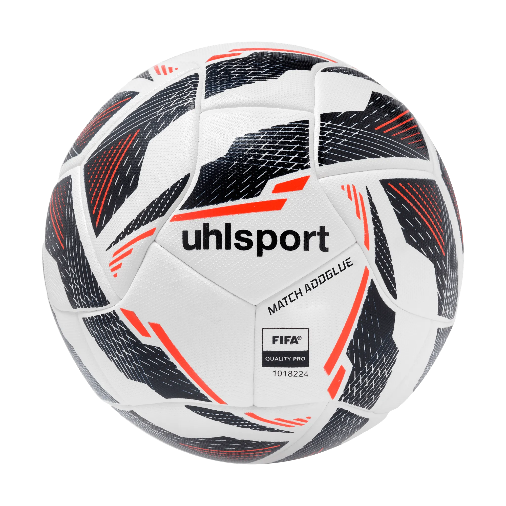 uhlsport Fußball Match Addglue Unisex weiss-marine-fluo-rot Front #farbe_weiss-marine-fluo-rot