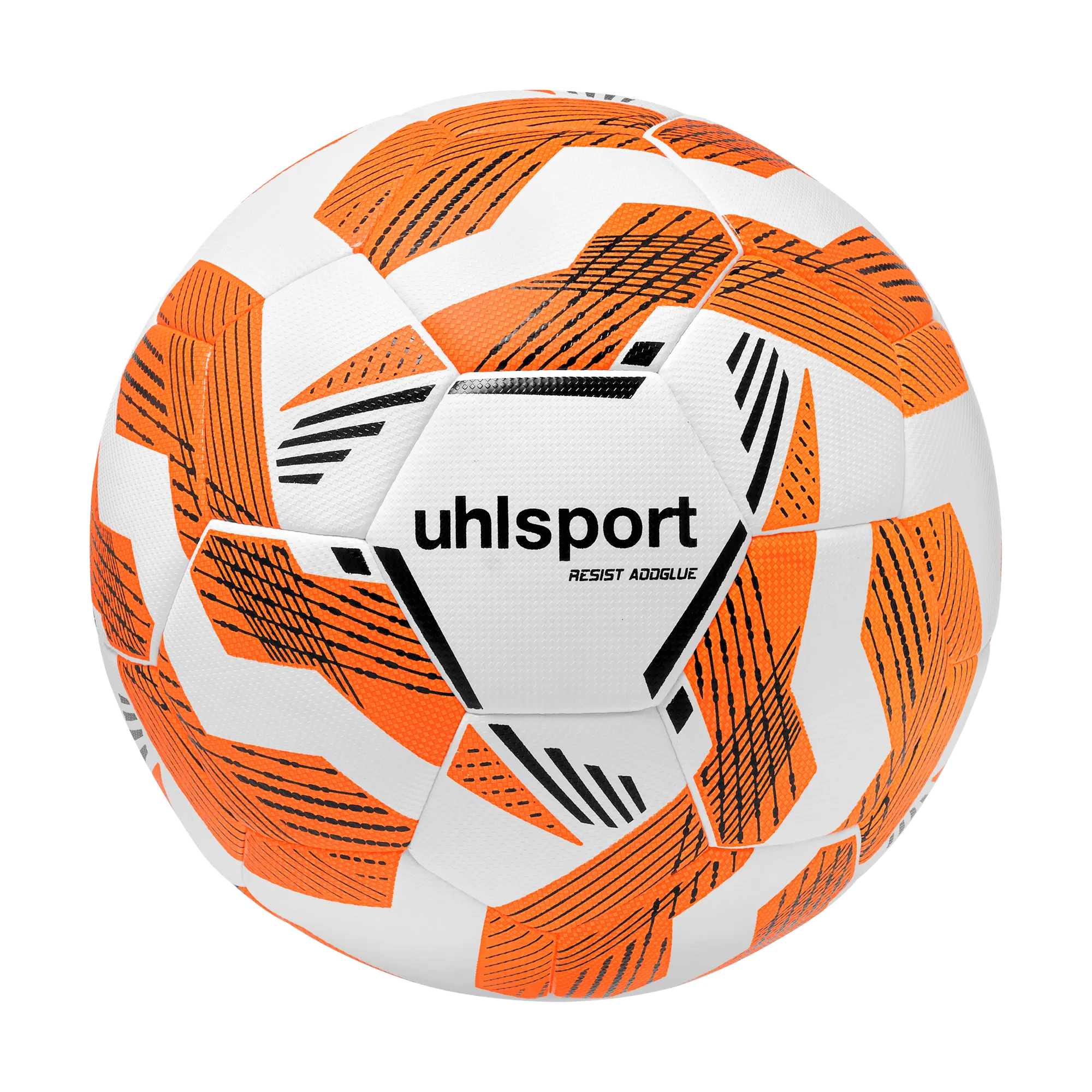 uhlsport Fußball Resist Addglue Unisex weiss-fluo-orange-schwarz Front #farbe_weiss-fluo-orange-schwarz