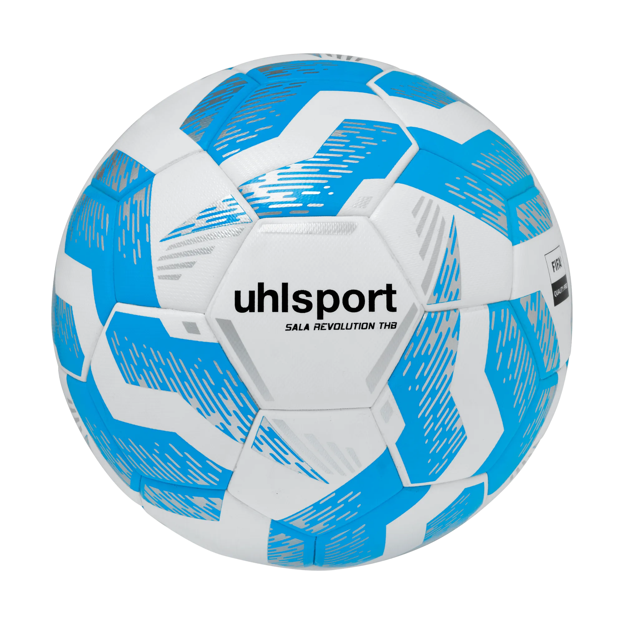 uhlsport Fußball Sala Revolution THB Unisex weiss-cyan-silber Front #farbe_weiss-cyan-silber