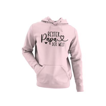 BIGTIME Vatertag Bester Papa der Welt Hoodie Unisex Rosa Front 