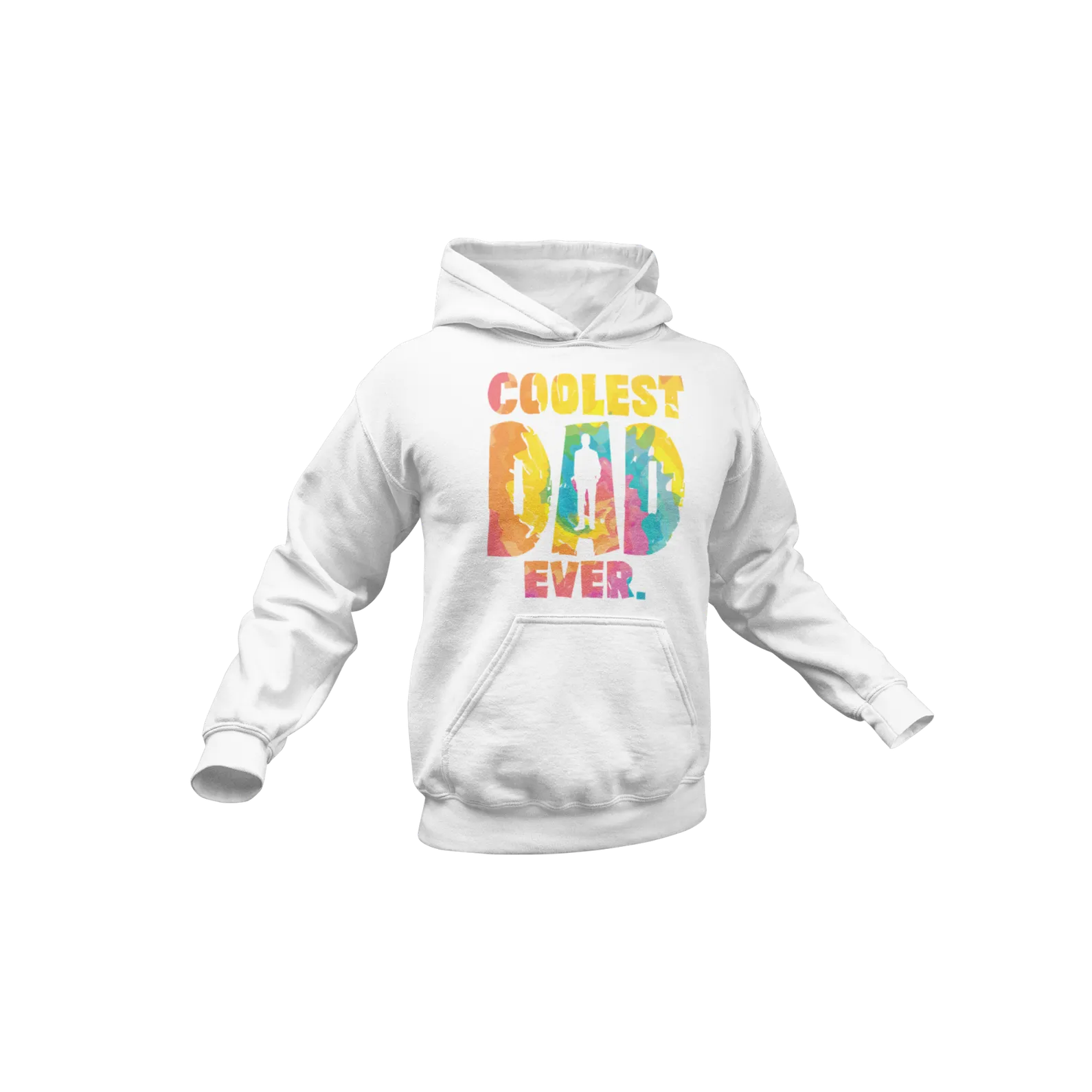 BIGTIME Vatertag Coolest Dad Ever Hoodie Unisex Weiß Front 