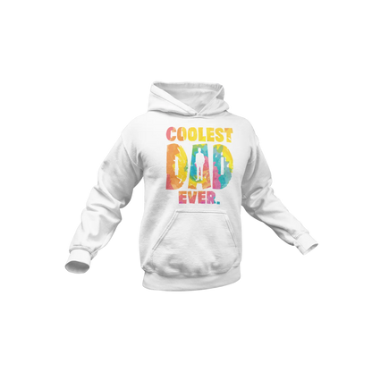 BIGTIME Vatertag Coolest Dad Ever Hoodie Unisex Weiß Front 