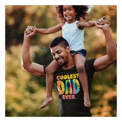 BIGTIME Vatertag Coolest Dad Ever T-Shirt Unisex Schwarz Front 