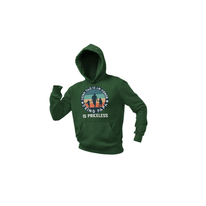 BIGTIME Vatertag Dad Honor Papa Priceless Hoodie Unisex Dunkelgrün Front 