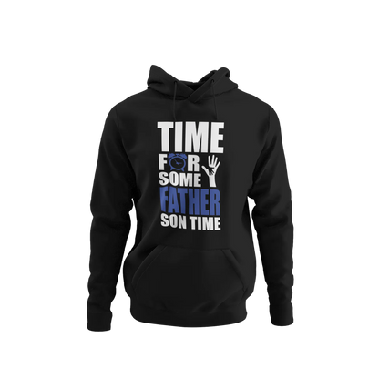 BIGTIME Vatertag Father Son Time Hoodie Kinder Schwarz Front 