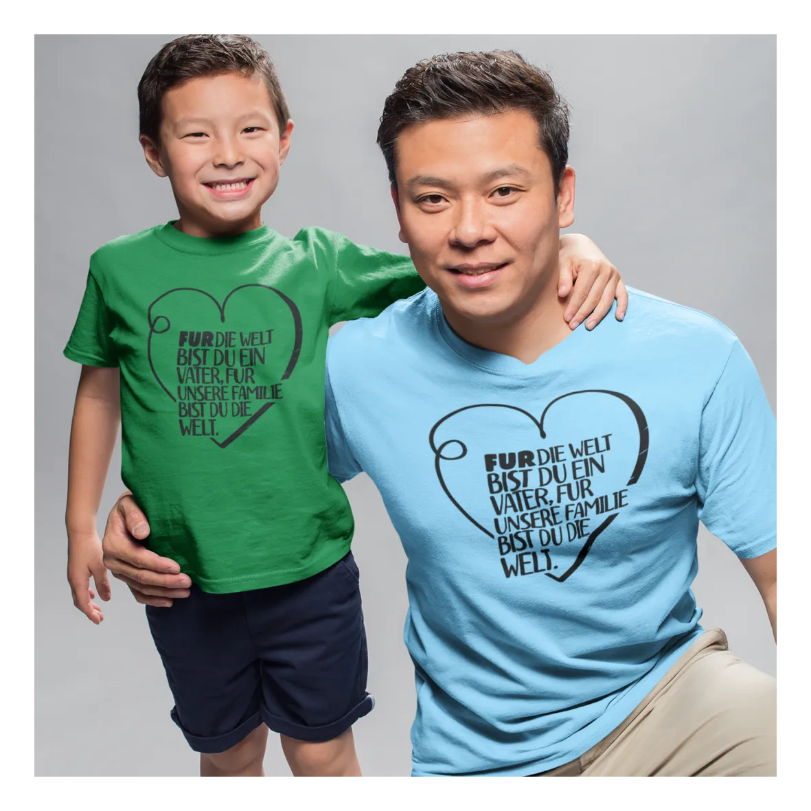 BIGTIME Vatertag Für unsere Familie bist du die Welt T-Shirt Unisex Front