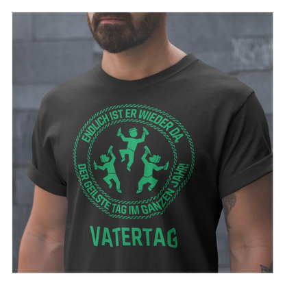 BIGTIME Vatertag Geilste Tag im ganzen Jahr T-Shirt Unisex Schwarz Front 