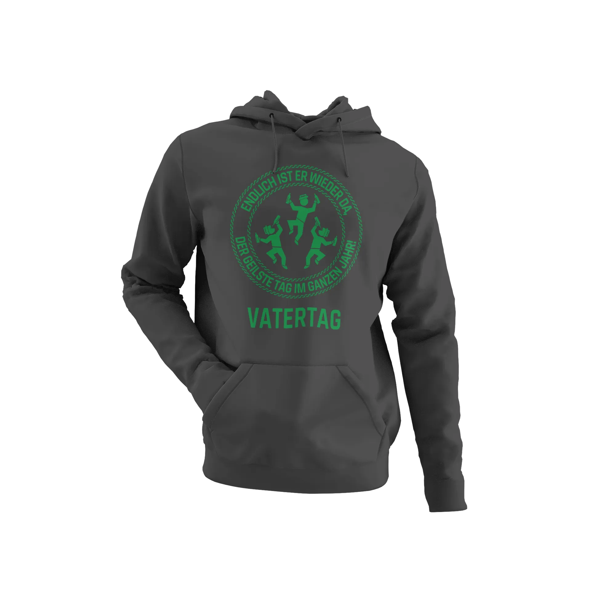 BIGTIME Vatertag Geilste Tag im ganzen Jahr - Vatertag Hoodie Unisex Dunkelgrau Front 