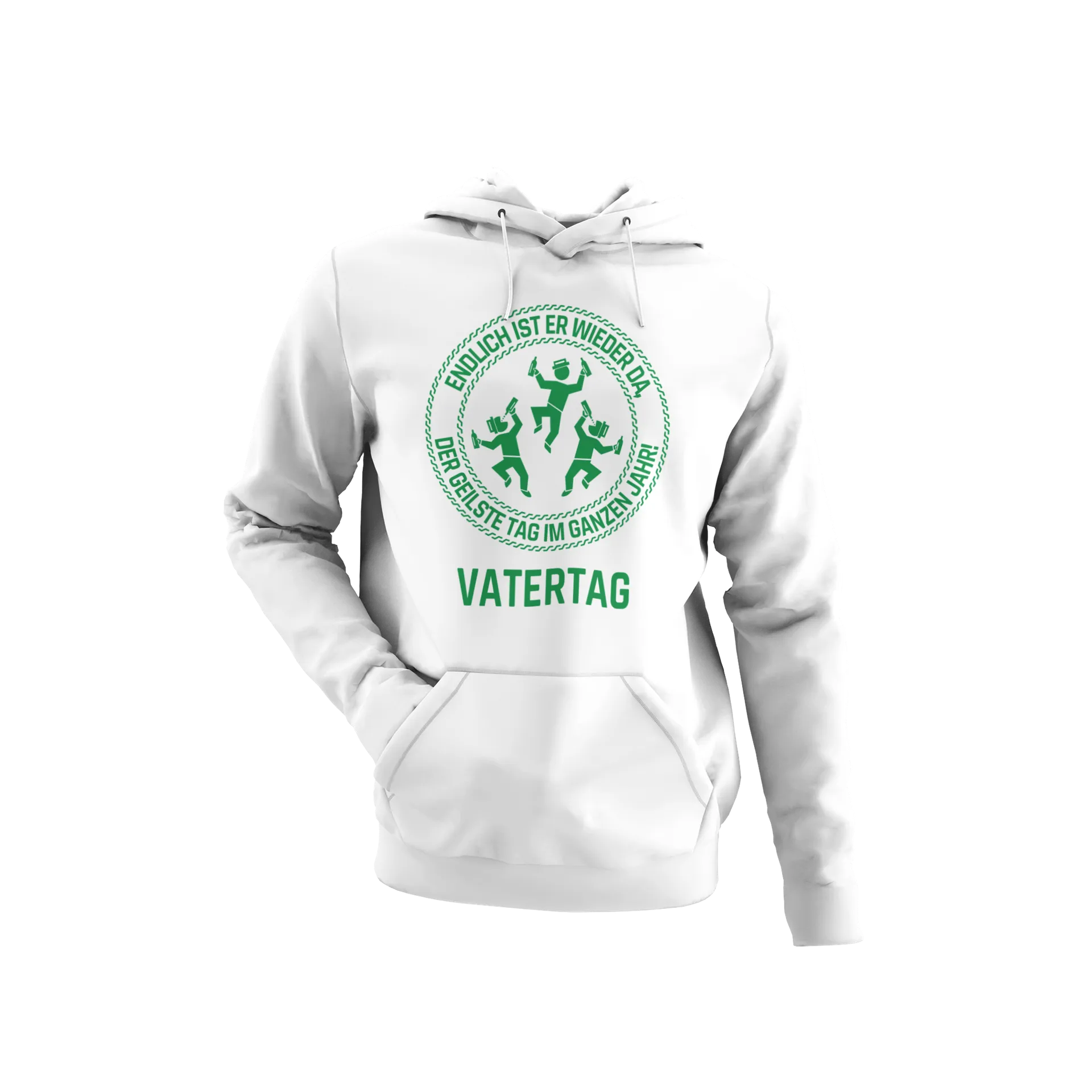 BIGTIME Vatertag Geilste Tag im ganzen Jahr - Vatertag Hoodie Unisex Weiß Front #farbe_weiss