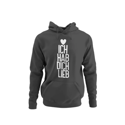 BIGTIME Vatertag Ich hab dich lieb Hoodie Kinder Dunkelgrau Front 