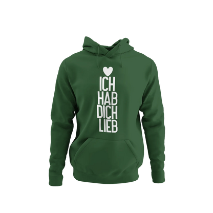 BIGTIME Vatertag Ich hab dich lieb Hoodie Unisex Dunkelgrün Front 
