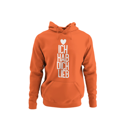 BIGTIME Vatertag Ich hab dich lieb Hoodie Unisex Orange Front 