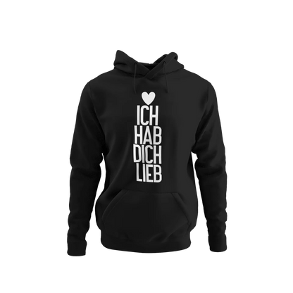 BIGTIME Vatertag Ich hab dich lieb Hoodie Unisex Schwarz Front 