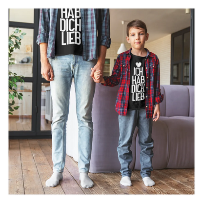 BIGTIME Vatertag Ich hab dich lieb T-Shirt Kinder Schwarz Front 