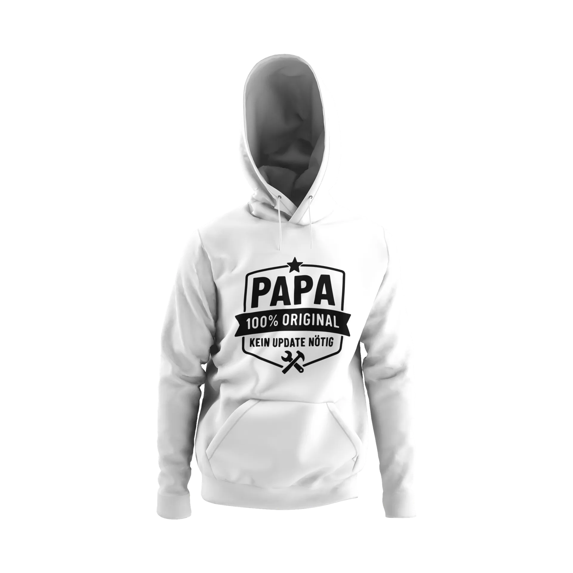 BIGTIME Vatertag Papa 100% Original Hoodie Unisex Weiß Front 