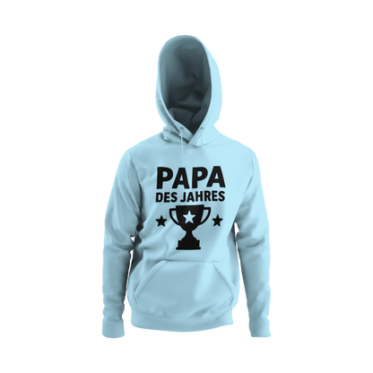 BIGTIME Vatertag Papa des Jahres Hoodie Unisex Himmelblau Front 
