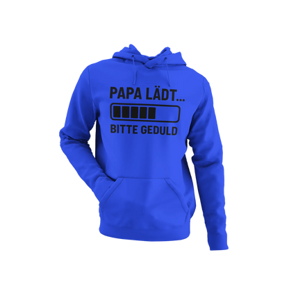 BIGTIME Vatertag Papa lädt Hoodie Kinder Royalblau Front 