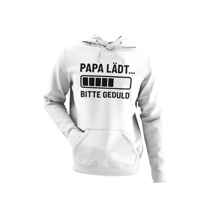 BIGTIME Vatertag Papa lädt Hoodie Unisex Weiß Front 