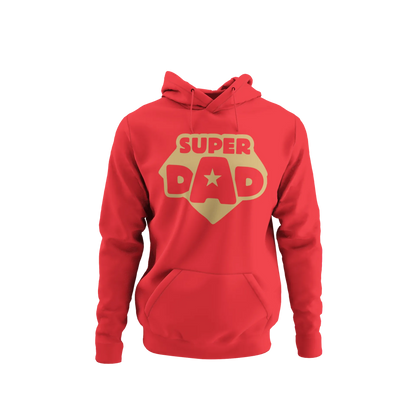 BIGTIME Vatertag Super Dad Hoodie Unisex Rot Front 