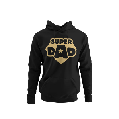 BIGTIME Vatertag Super Dad Hoodie Unisex Schwarz Front 