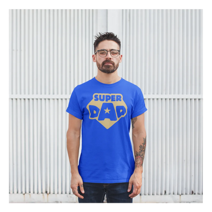 BIGTIME Vatertag Super Dad T-Shirt Unisex Royalblau Front 