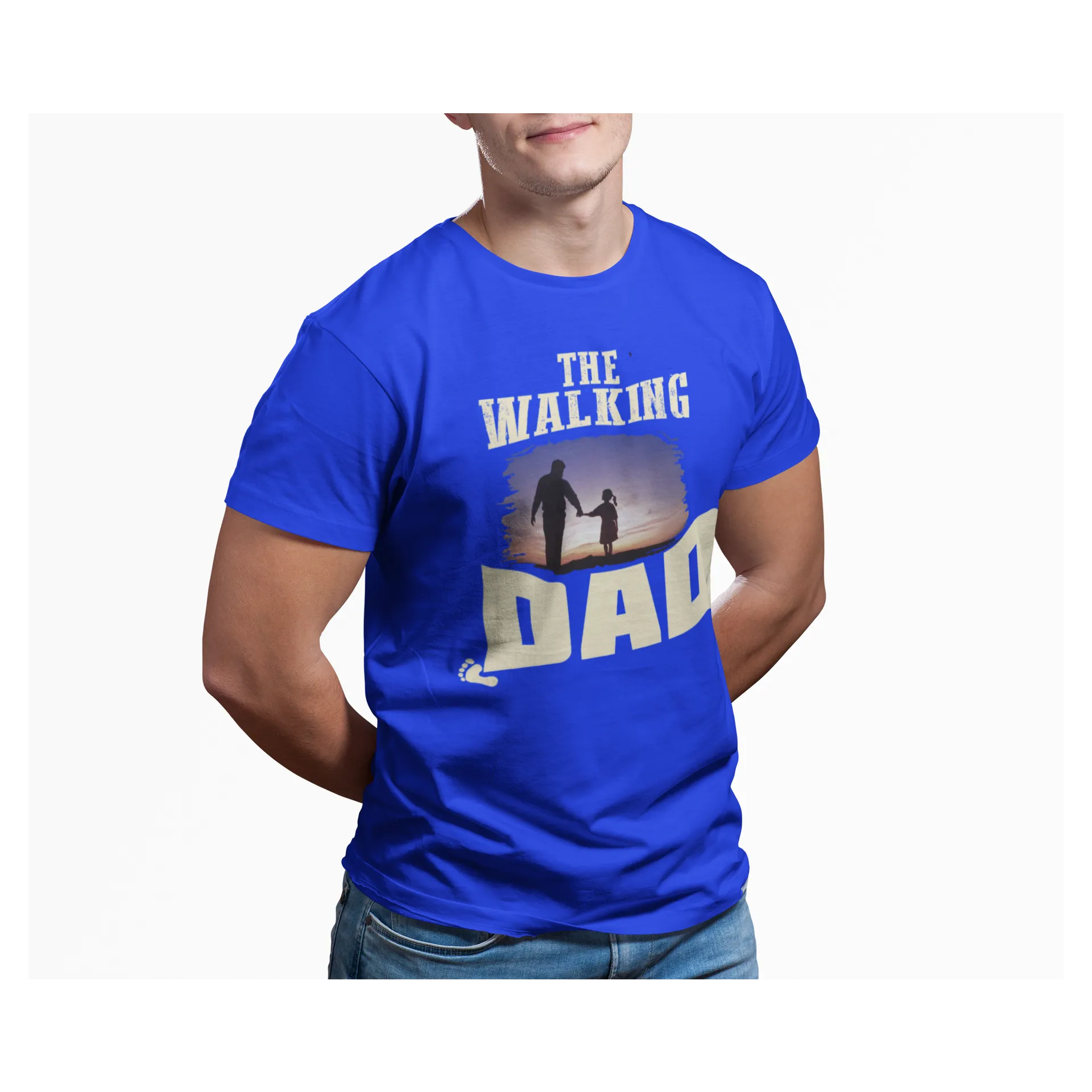 BIGTIME Vatertag The Walking Dad T-Shirt Unisex royalblau Front #farbe_royalblau