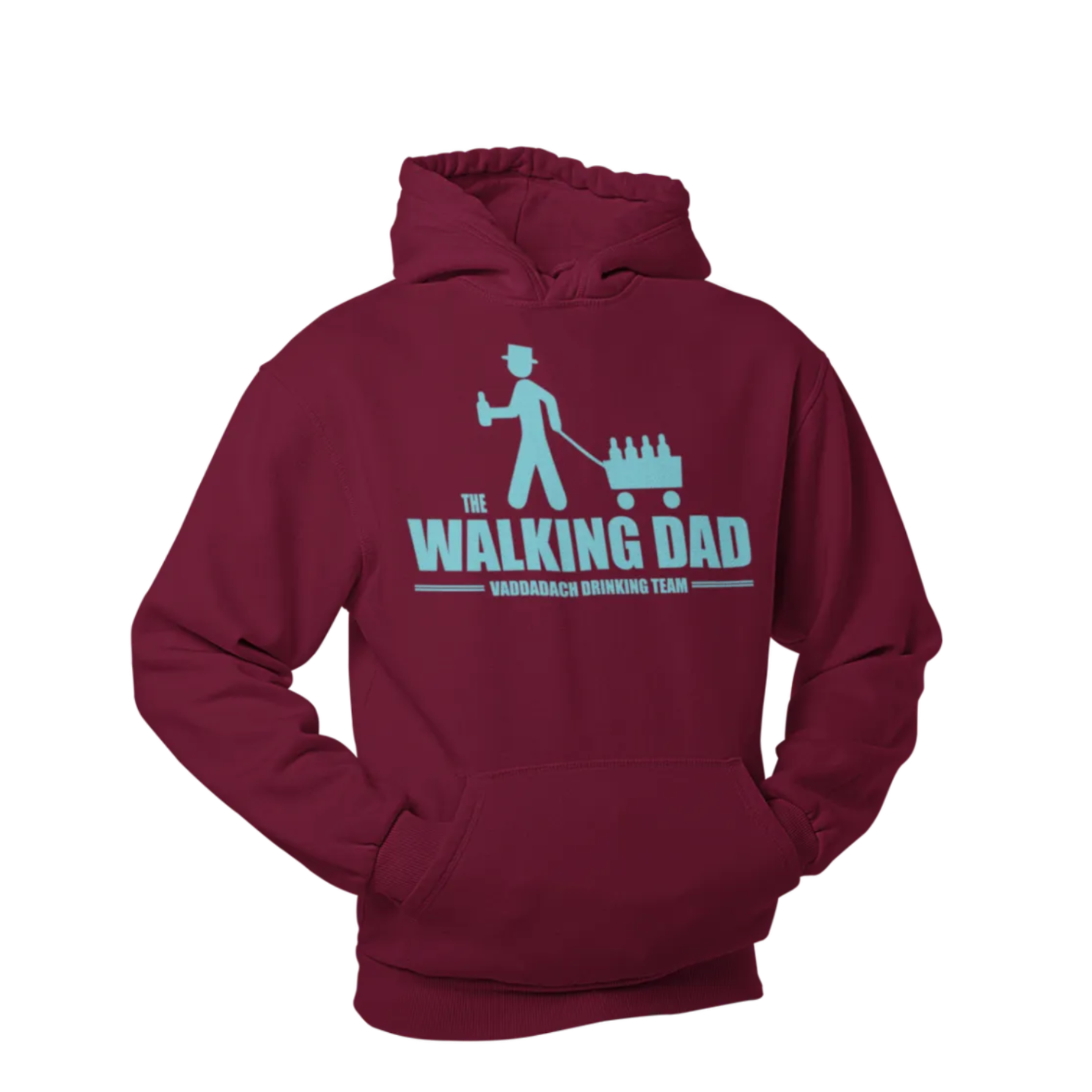 BIGTIME Vatertag Vaddadach Walking Dad Hoodie Unisex Burgundy Front 