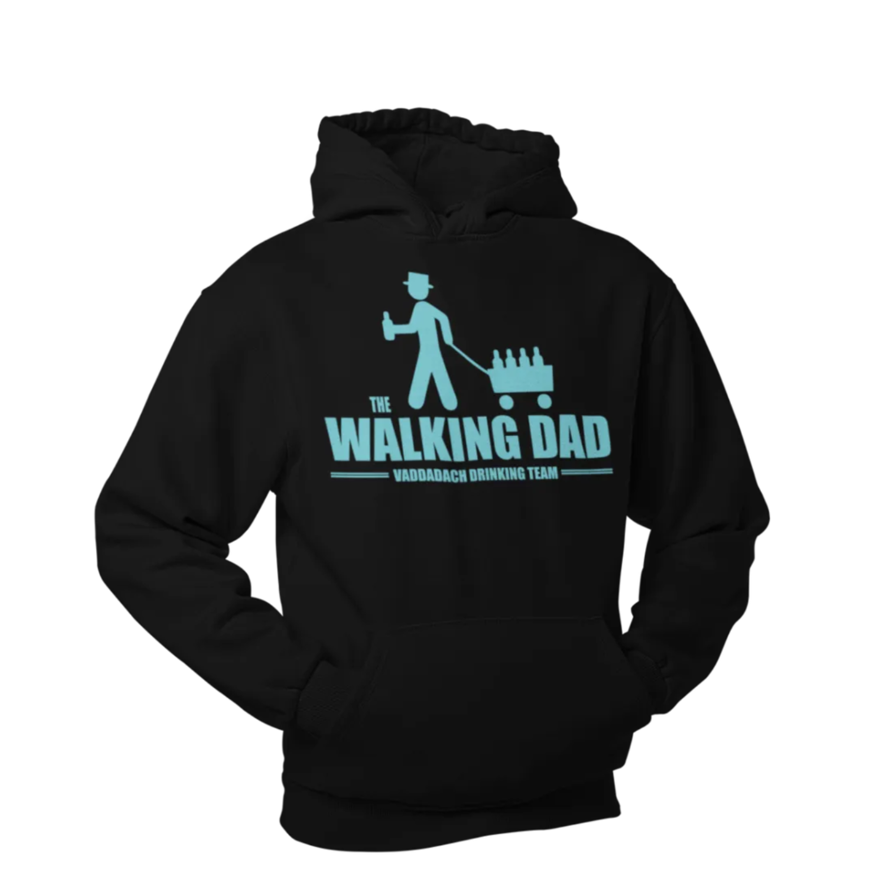 BIGTIME Vatertag Vaddadach Walking Dad Hoodie Unisex Schwarz Front 