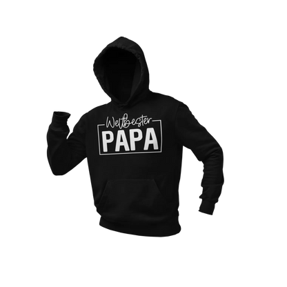 BIGTIME Vatertag Weltbester Papa Hoodie Unisex Schwarz Front 