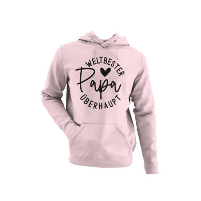 BIGTIME Vatertag Weltbester Papa überhaupt Hoodie Unisex Rosa Front 