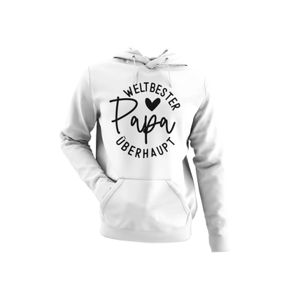 BIGTIME Vatertag Weltbester Papa überhaupt Hoodie Unisex Weiß Front 