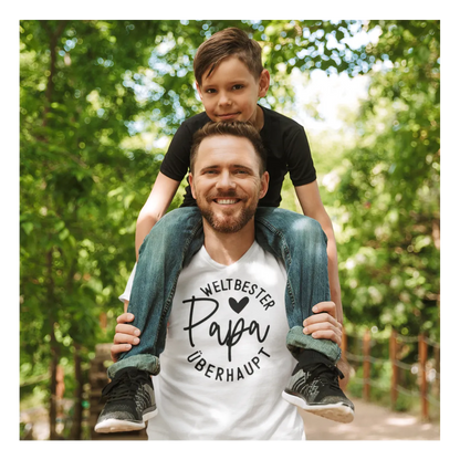 BIGTIME Vatertag Weltbester Papa überhaupt T-Shirt Unisex Weiß Front 