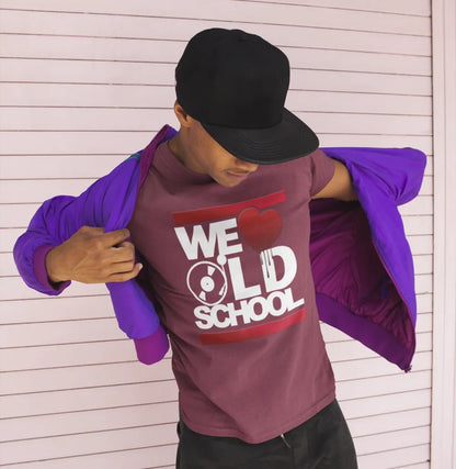 BIGTIME WE LOVE OLDSCHOOL T-Shirt Round Neck bordeaux Front 