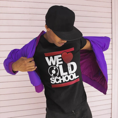 BIGTIME WE LOVE OLDSCHOOL T-Shirt Round Neck schwarz Front 