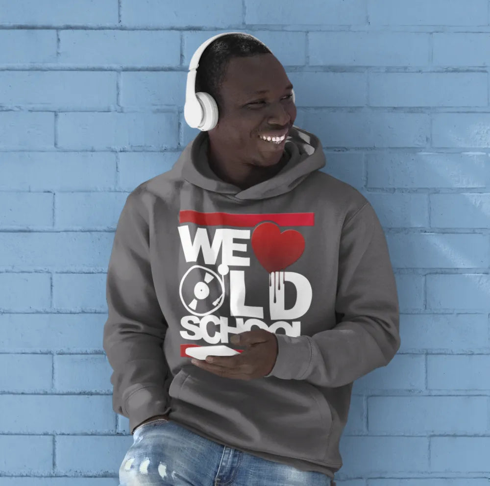 BIGTIME WE LOVE OLDSCHOOL KING Hooded Sweat anthrazit Front 